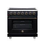 Massimo 36 Inch Freestanding Electric range, 5 radiant burners, 5.36 cf. True Convection oven, Air fryer kit, Black - BonPrix Électroménagers