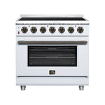Massimo 36 Inch Freestanding Electric range, 5 radiant burners, 5.36 cf. True Convection oven, Air fryer kit, White - BonPrix Électroménagers