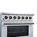 Massimo 36 Inch Freestanding Electric range, 5 radiant burners, 5.36 cf. True Convection oven, Air fryer kit, White - BonPrix Électroménagers