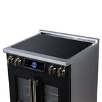 Maximus 30-Inch Induction range, French Door, 4 Cooking Zones, 4.32 cf. Convection Oven, Air Sous Vide, Air Fry Basket, Black - BonPrix Électroménagers