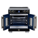 Maximus 30-Inch Induction range, French Door, 4 Cooking Zones, 4.32 cf. Convection Oven, Air Sous Vide, Air Fry Basket, Black - BonPrix Électroménagers
