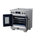 Maximus 30-Inch Induction range, French Door, 4 Cooking Zones, 4.32 cf. Convection Oven, Air Sous Vide, Air Fry Basket, Stainless Steel - BonPrix Électroménagers