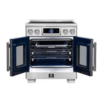 Maximus 30-Inch Induction range, French Door, 4 Cooking Zones, 4.32 cf. Convection Oven, Air Sous Vide, Air Fry Basket, Stainless Steel - BonPrix Électroménagers