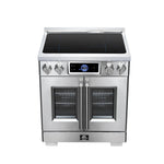 Maximus 30-Inch Induction range, French Door, 4 Cooking Zones, 4.32 cf. Convection Oven, Air Sous Vide, Air Fry Basket, Stainless Steel - BonPrix Électroménagers