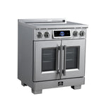 Maximus 30-Inch Induction range, French Door, 4 Cooking Zones, 4.32 cf. Convection Oven, Air Sous Vide, Air Fry Basket, Stainless Steel - BonPrix Électroménagers