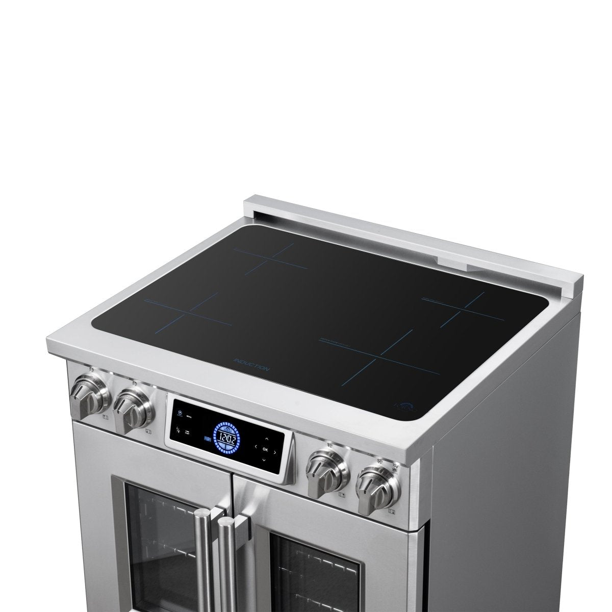 Maximus 30-Inch Induction range, French Door, 4 Cooking Zones, 4.32 cf. Convection Oven, Air Sous Vide, Air Fry Basket, Stainless Steel - BonPrix Électroménagers