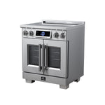 Maximus 30-Inch Induction range, French Door, 4 Cooking Zones, 4.32 cf. Convection Oven, Air Sous Vide, Air Fry Basket, Stainless Steel - BonPrix Électroménagers