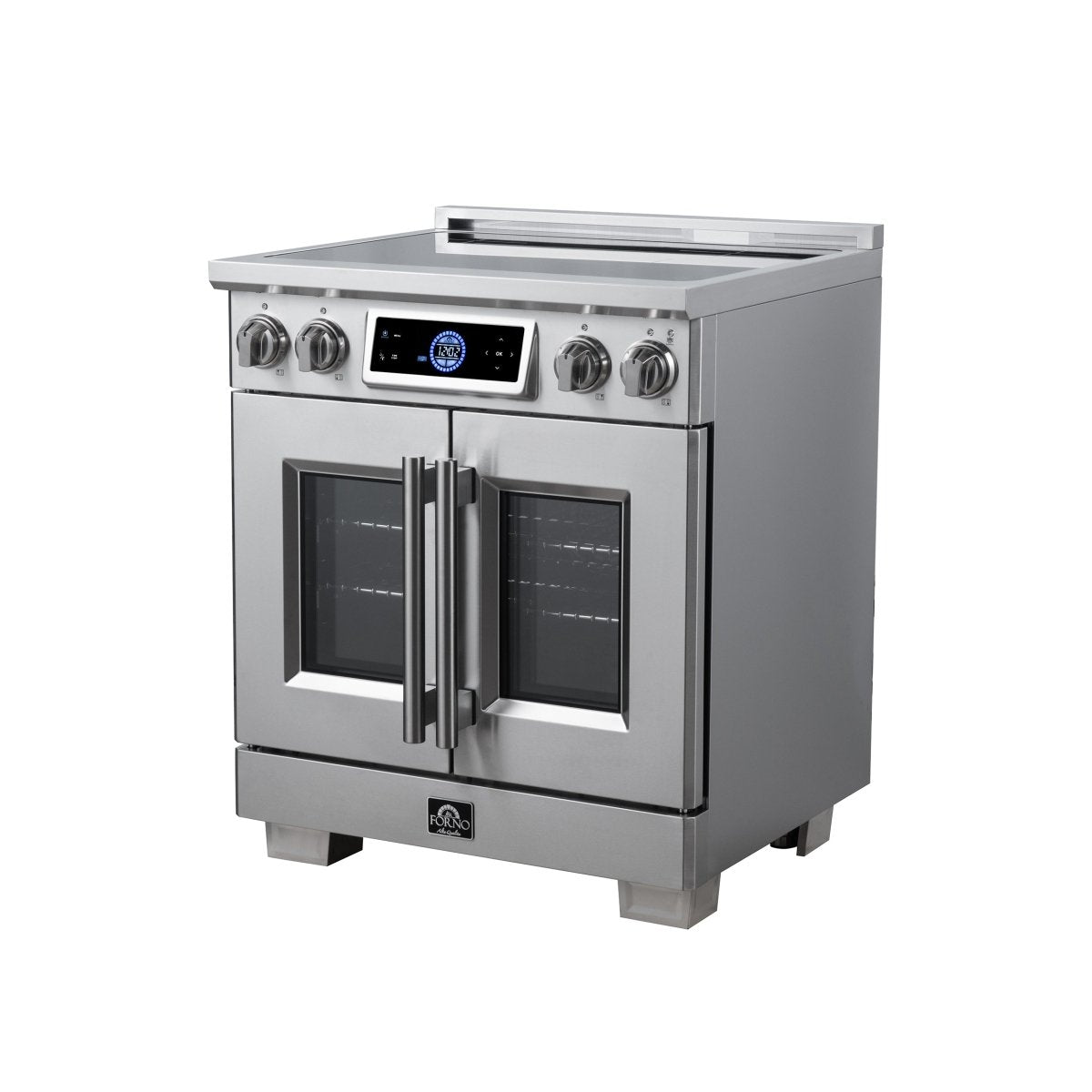 Maximus 30-Inch Induction range, French Door, 4 Cooking Zones, 4.32 cf. Convection Oven, Air Sous Vide, Air Fry Basket, Stainless Steel - BonPrix Électroménagers