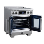 Maximus 30-Inch Induction range, French Door, 4 Cooking Zones, 4.32 cf. Convection Oven, Air Sous Vide, Air Fry Basket, Stainless Steel - BonPrix Électroménagers