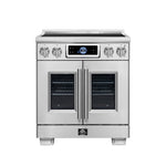 Maximus 30-Inch Induction range, French Door, 4 Cooking Zones, 4.32 cf. Convection Oven, Air Sous Vide, Air Fry Basket, Stainless Steel - BonPrix Électroménagers