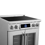 Maximus 30-Inch Induction range, French Door, 4 Cooking Zones, 4.32 cf. Convection Oven, Air Sous Vide, Air Fry Basket, Stainless Steel - BonPrix Électroménagers