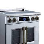 Maximus 30-Inch Induction range, French Door, 4 Cooking Zones, 4.32 cf. Convection Oven, Air Sous Vide, Air Fry Basket, White - BonPrix Électroménagers