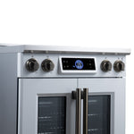 Maximus 30-Inch Induction range, French Door, 4 Cooking Zones, 4.32 cf. Convection Oven, Air Sous Vide, Air Fry Basket, White - BonPrix Électroménagers