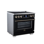 Maximus 36 Inch Induction Range, 10,900 Total Cooktop, 5.36 cf. True Convection Oven, Air Fryer, Air Sous Vide, Black - BonPrix Électroménagers
