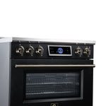 Maximus 36 Inch Induction Range, 10,900 Total Cooktop, 5.36 cf. True Convection Oven, Air Fryer, Air Sous Vide, Black - BonPrix Électroménagers