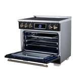 Maximus 36 Inch Induction Range, 10,900 Total Cooktop, 5.36 cf. True Convection Oven, Air Fryer, Air Sous Vide, Black - BonPrix Électroménagers