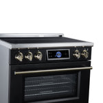 Maximus 36 Inch Induction Range, 10,900 Total Cooktop, 5.36 cf. True Convection Oven, Air Fryer, Air Sous Vide, Black - BonPrix Électroménagers