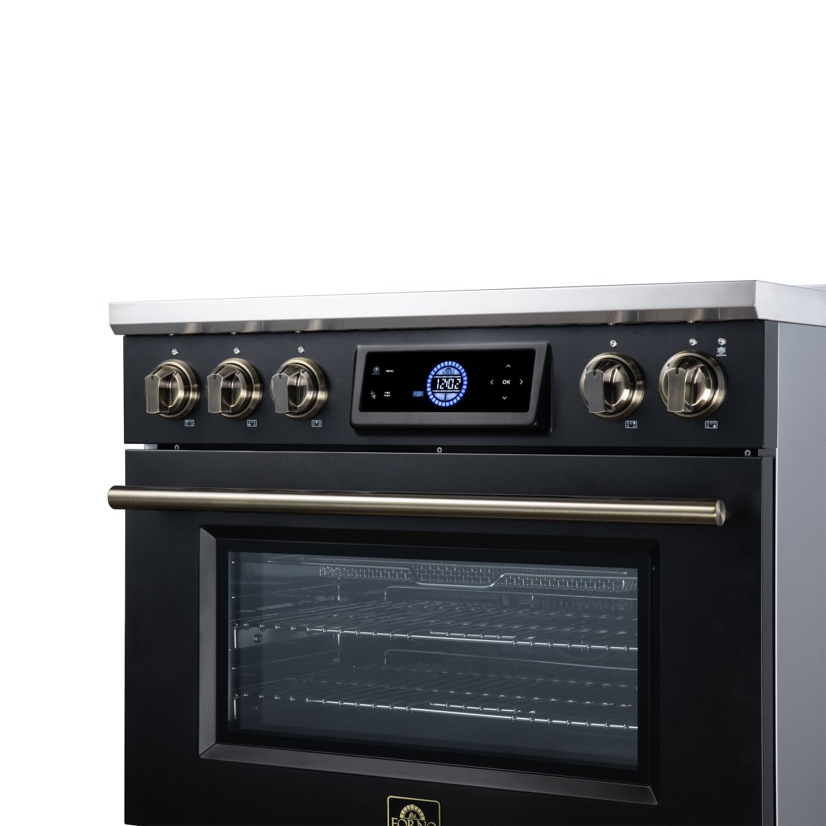 Maximus 36 Inch Induction Range, 10,900 Total Cooktop, 5.36 cf. True Convection Oven, Air Fryer, Air Sous Vide, Black - BonPrix Électroménagers
