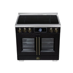 Maximus 36-Inch Induction range, French Door, 5 Cooking Zones, 5.36 cf. Convection Oven, Air Sous Vide, Air Fry Basket, Black - BonPrix Électroménagers