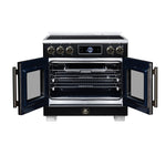 Maximus 36-Inch Induction range, French Door, 5 Cooking Zones, 5.36 cf. Convection Oven, Air Sous Vide, Air Fry Basket, Black - BonPrix Électroménagers