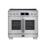 Maximus 36-Inch Induction range, French Door, 5 Cooking Zones, 5.36 cf. Convection Oven, Air Sous Vide, Air Fry Basket, Stainless Steel - BonPrix Électroménagers