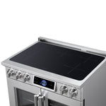 Maximus 36-Inch Induction range, French Door, 5 Cooking Zones, 5.36 cf. Convection Oven, Air Sous Vide, Air Fry Basket, Stainless Steel - BonPrix Électroménagers
