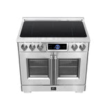 Maximus 36-Inch Induction range, French Door, 5 Cooking Zones, 5.36 cf. Convection Oven, Air Sous Vide, Air Fry Basket, Stainless Steel - BonPrix Électroménagers