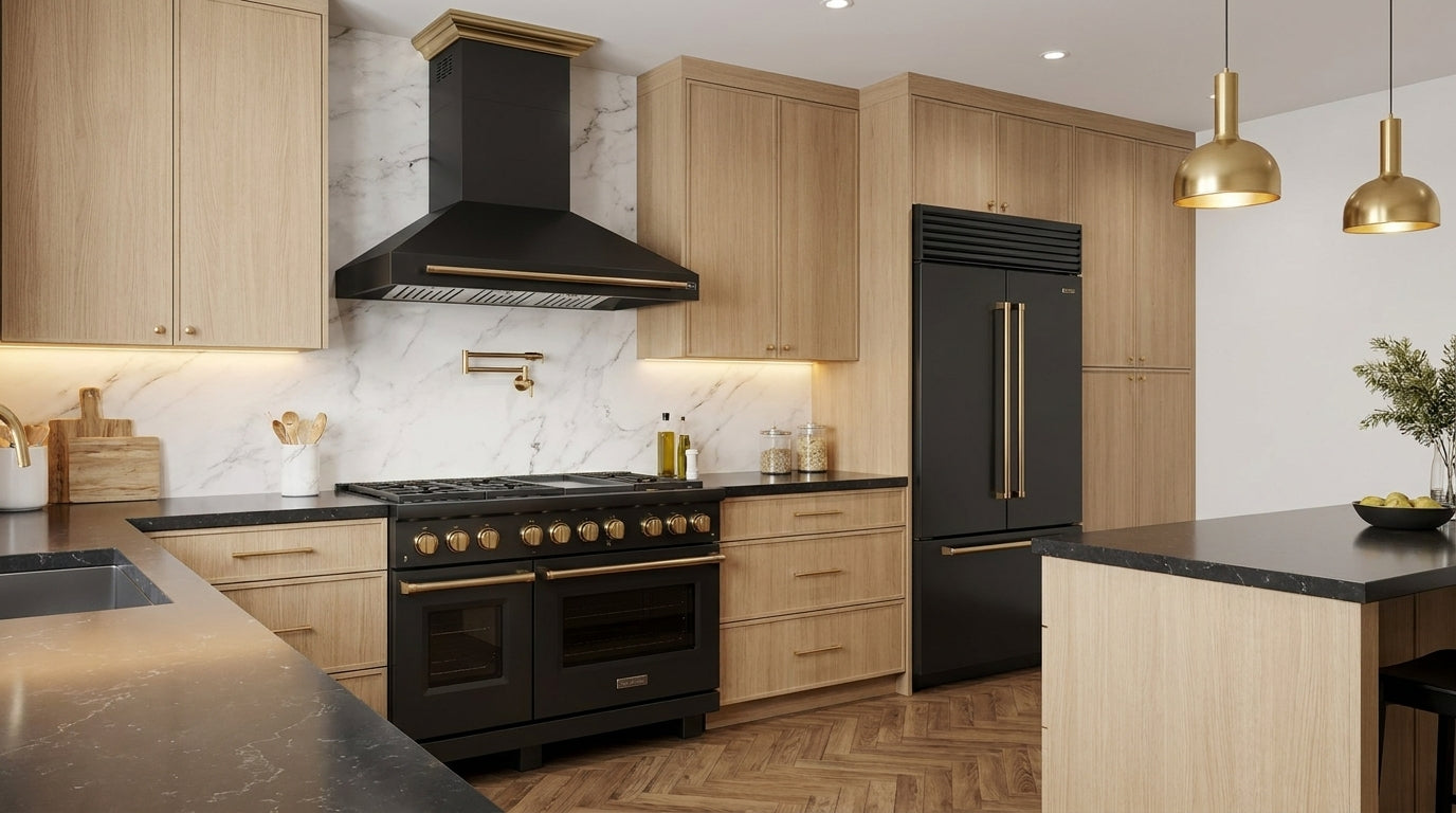 Hotte murale Forno Aria de 48 pouces en noir