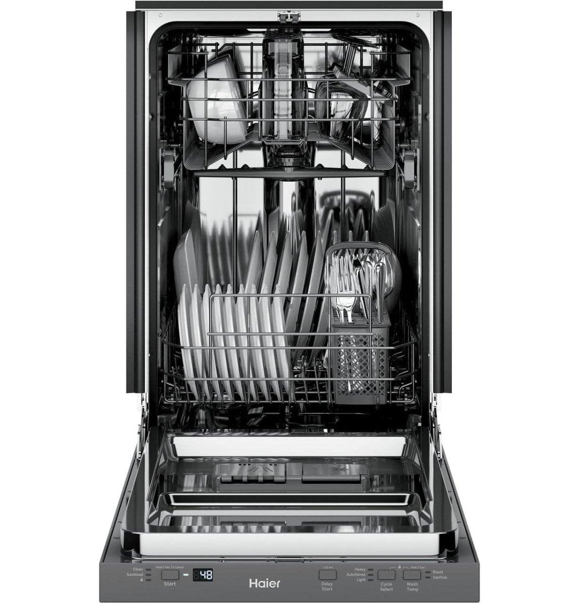 QDT125SSLSS - DISHWASHERS - Haier - Top Controls - Stainless Steel - Open Box - BonPrix Électroménagers