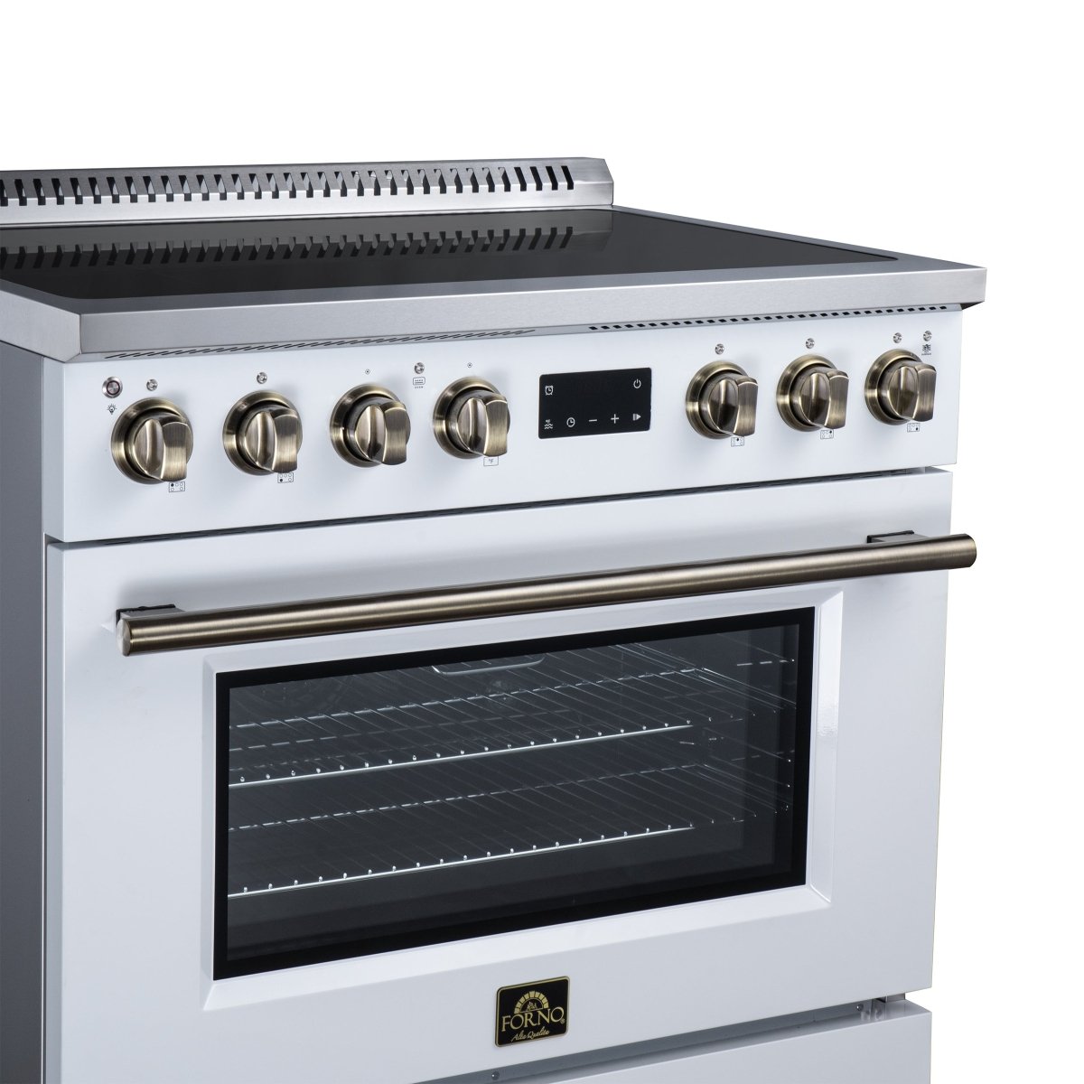 Torino 36 Inch Induction Range, 10,900W cooktop, 5.36 cf. True Convection Oven, Air Fry, Air Sous Vide, Smudge Resistant, White - BonPrix Électroménagers