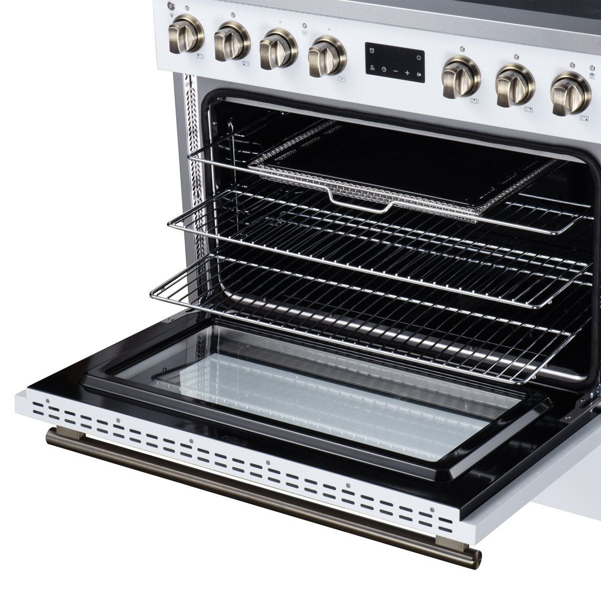Torino 36 Inch Induction Range, 10,900W cooktop, 5.36 cf. True Convection Oven, Air Fry, Air Sous Vide, Smudge Resistant, White - BonPrix Électroménagers