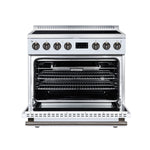 Torino 36 Inch Induction Range, 10,900W cooktop, 5.36 cf. True Convection Oven, Air Fry, Air Sous Vide, Smudge Resistant, White - BonPrix Électroménagers