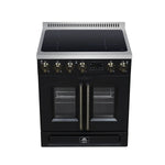 Torino French Door 30 Inch Induction Range with Air Fryer, Air Sous Vide & True Convection, Dual Broiler, Black - BonPrix Électroménagers