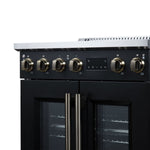 Torino French Door 30 Inch Induction Range with Air Fryer, Air Sous Vide & True Convection, Dual Broiler, Black - BonPrix Électroménagers