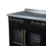 Torino French Door 36 Inch Induction Range with Air Fryer, Air Sous Vide & True Convection, Dual Broiler, Black - BonPrix Électroménagers