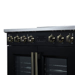 Torino French Door 36 Inch Induction Range with Air Fryer, Air Sous Vide & True Convection, Dual Broiler, Black - BonPrix Électroménagers