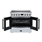 Torino French Door 36 Inch Induction Range with Air Fryer, Air Sous Vide & True Convection, Dual Broiler, White - BonPrix Électroménagers