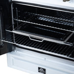 Torino French Door 36 Inch Induction Range with Air Fryer, Air Sous Vide & True Convection, Dual Broiler, White - BonPrix Électroménagers