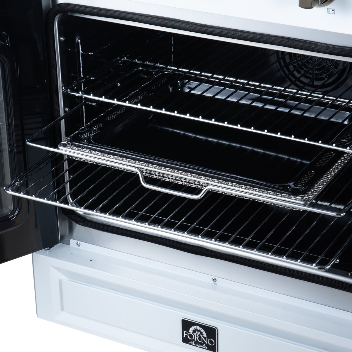 Torino French Door 36 Inch Induction Range with Air Fryer, Air Sous Vide & True Convection, Dual Broiler, White - BonPrix Électroménagers