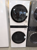 WKE100HWA - LAUNDRY CENTERS - LG - Stacked Washer/Dryer - Electric - White - Open Box - BonPrix Électroménagers