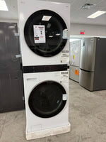WKE100HWA - LAUNDRY CENTERS - LG - Stacked Washer/Dryer - Electric - White - Open Box - BonPrix Électroménagers