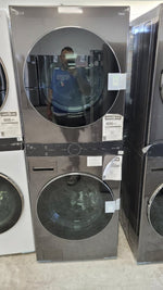 WKEX200HBA - LAUNDRY CENTERS - LG - Stacked Washer/Dryer - Electric - Black Stainless - Open Box - BonPrix Électroménagers