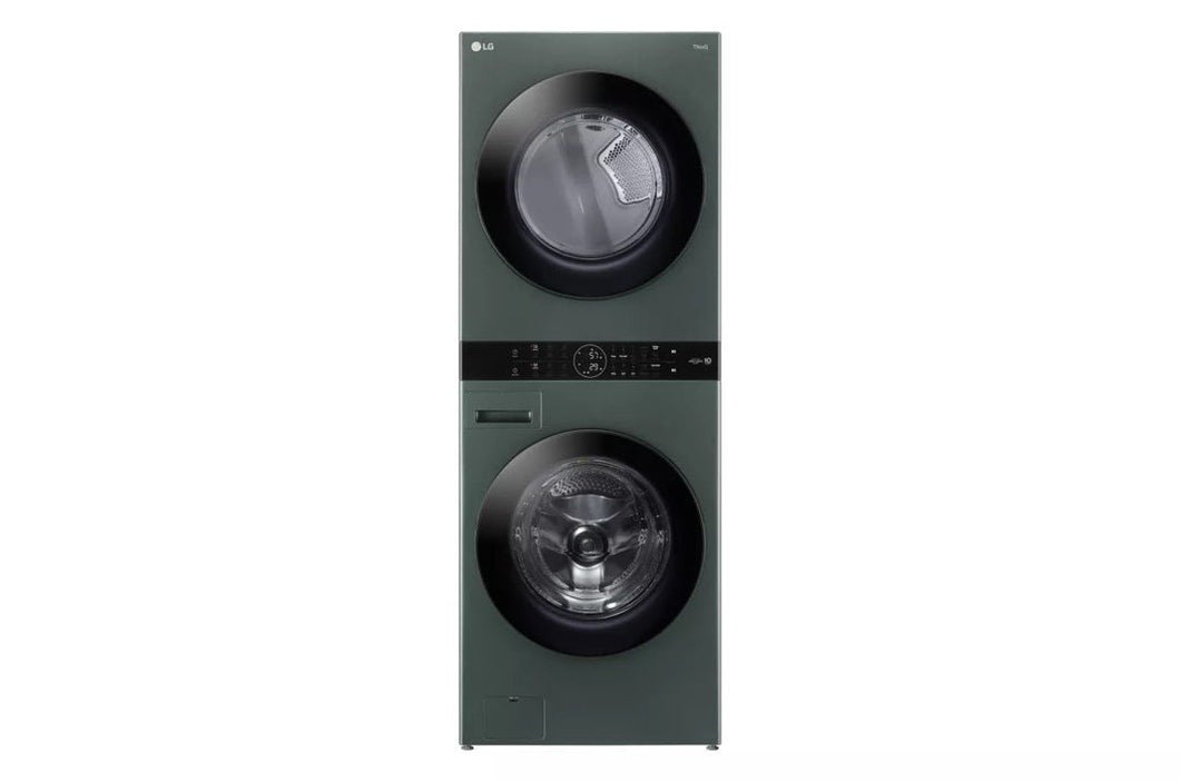 WKEX200HGA - LAUNDRY CENTERS - LG - Stacked Washer/Dryer - Electric - Nature Green - Open Box - BonPrix Électroménagers