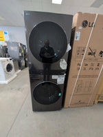 WKEX300HBA - LAUNDRY CENTERS - LG - Stacked Washer/Dryer - Electric - Black Stainless - Open Box - BonPrix Électroménagers