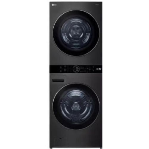 WKHC252HBA - LAUNDRY CENTERS - LG - Stacked Washer/Dryer - Electric - Black Stainless Steel - Open Box - BonPrix Électroménagers