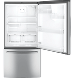 GDE25EYKFS - REFRIGERATORS - GE - Bottom Freezer - Stainless Steel - Open Box - BonPrix Électroménagers