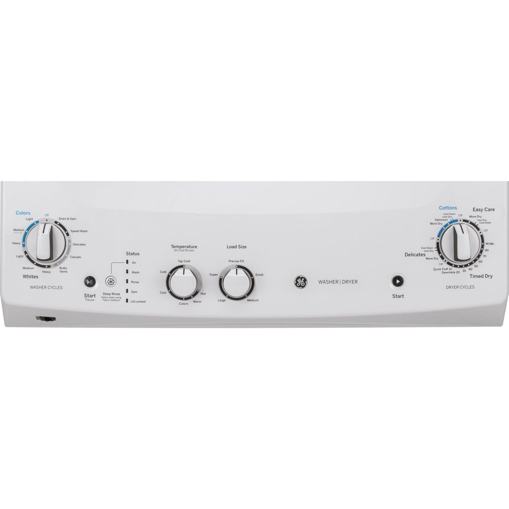 GUD27GSSMWW - LAUNDRY CENTERS - GE - Stacked Washer/Dryer - Gas - White - Open Box - BonPrix Électroménagers