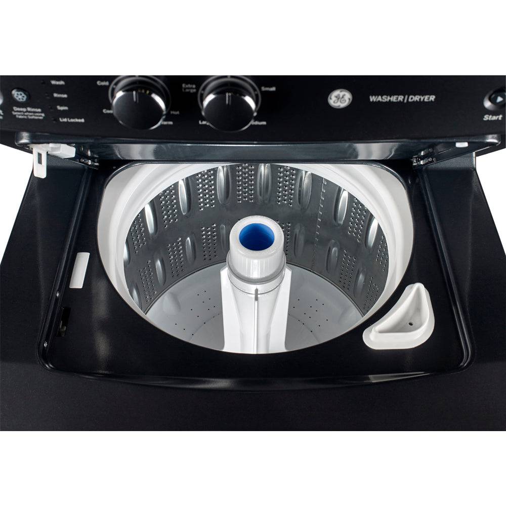 GUD37ESMMDG - LAUNDRY CENTERS - GE - Stacked Washer/Dryer - Electric - Grey - Open Box - BonPrix Électroménagers