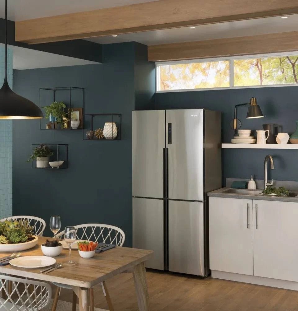 QHE16HYPFS - REFRIGERATORS - Haier - French 4 - Door - Stainless Steel - Open Box - BonPrix Électroménagers
